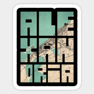 Alexandria, Egypt City Map Typography - Vintage Sticker